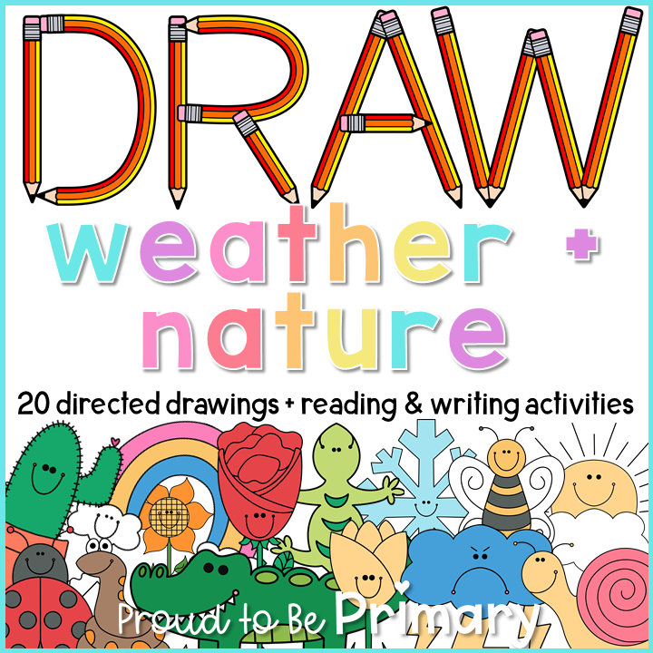 Step-by-Step Directed Drawing & Writing Activities - Weather, Bugs, Plants, Tree