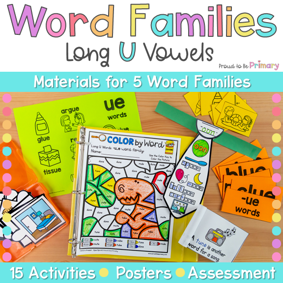 Long U Vowel Teams ue ew Silent E Words Rhyming Worksheets Phonics Activities