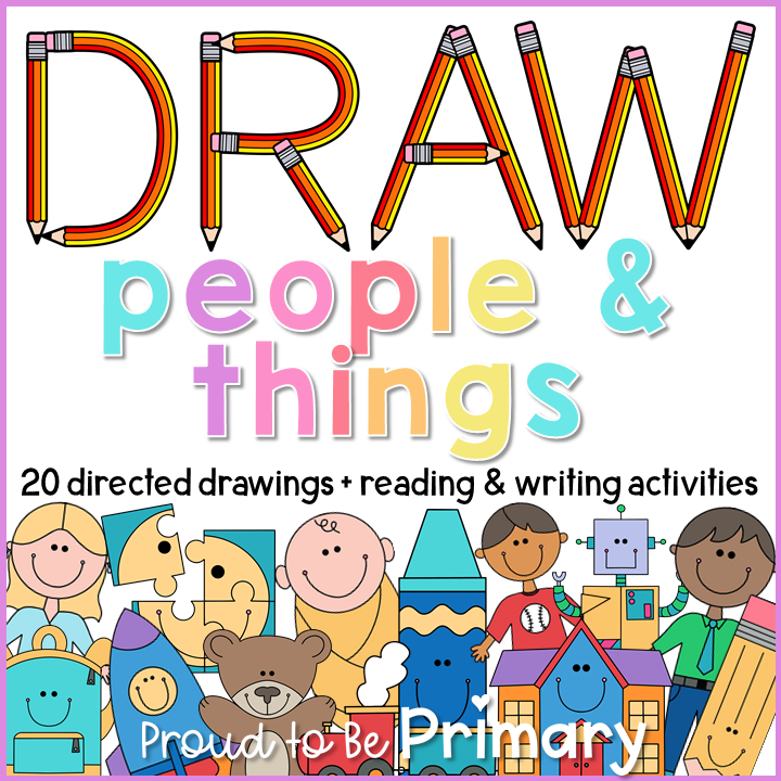 Step-by-Step Directed Drawing & Writing Activities - People, School, Toys, Cars