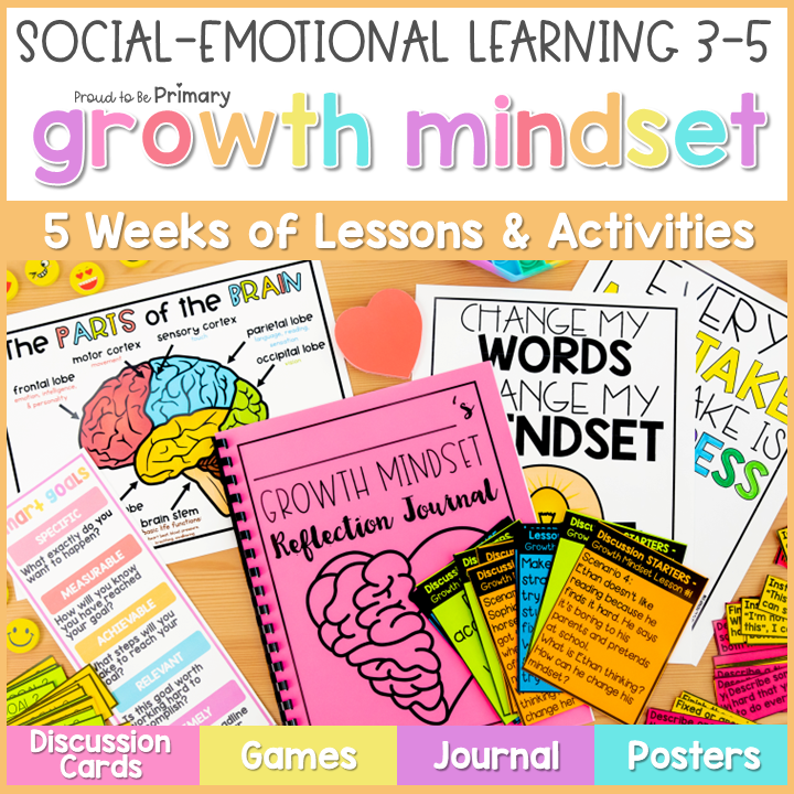 Growth Mindset Activities, Posters & Bulletin Board + SMART Goal Setting Lessons