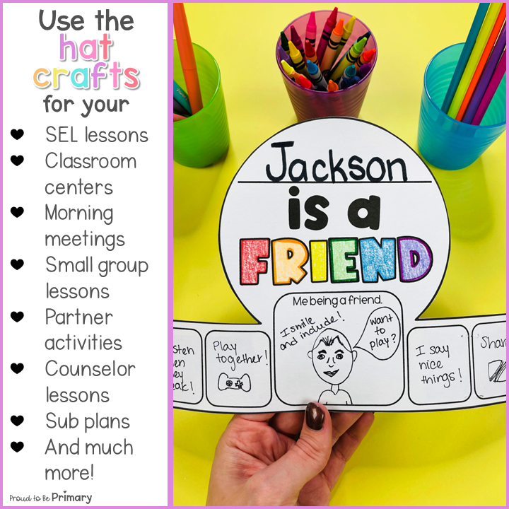 Social Emotional Learning Hat Craft Activities