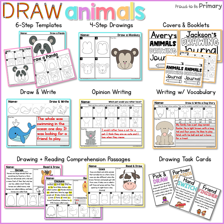 Directed Drawing For Kids: Directed Drawing Books For Kids, Learn To Draw  Animals Easy Step-By-Step Drawing Guide, Following Directions Workbooks For