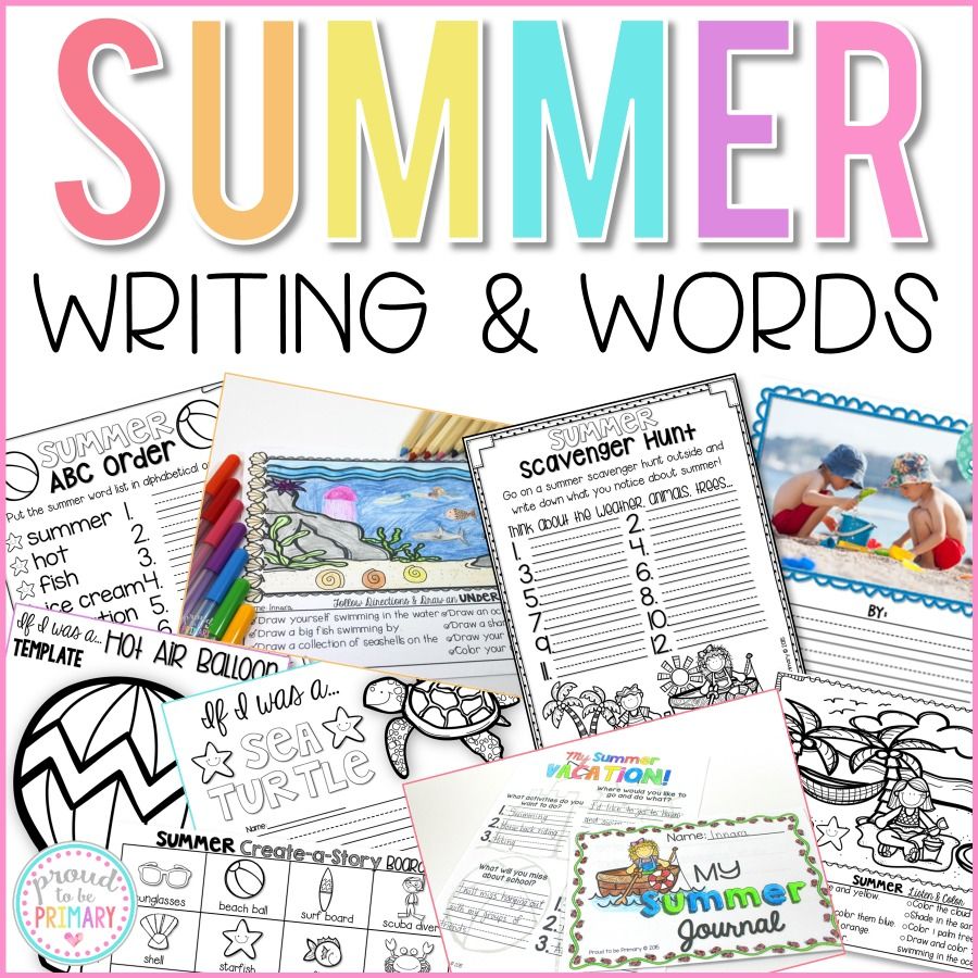 Summer Writing and Word Work Activities - Proud to be Primary