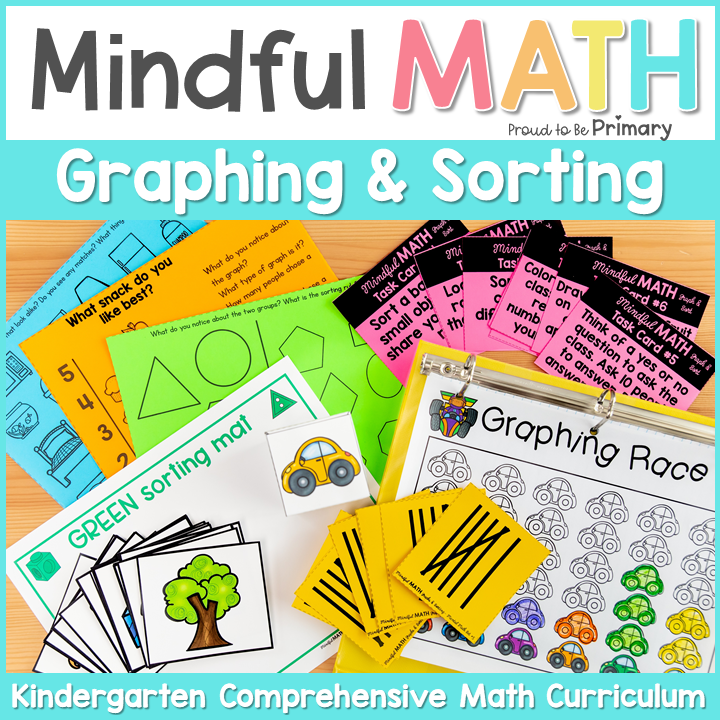 Kindergarten Math Graphing & Sorting By Attributes Centers, Lessons, Activities