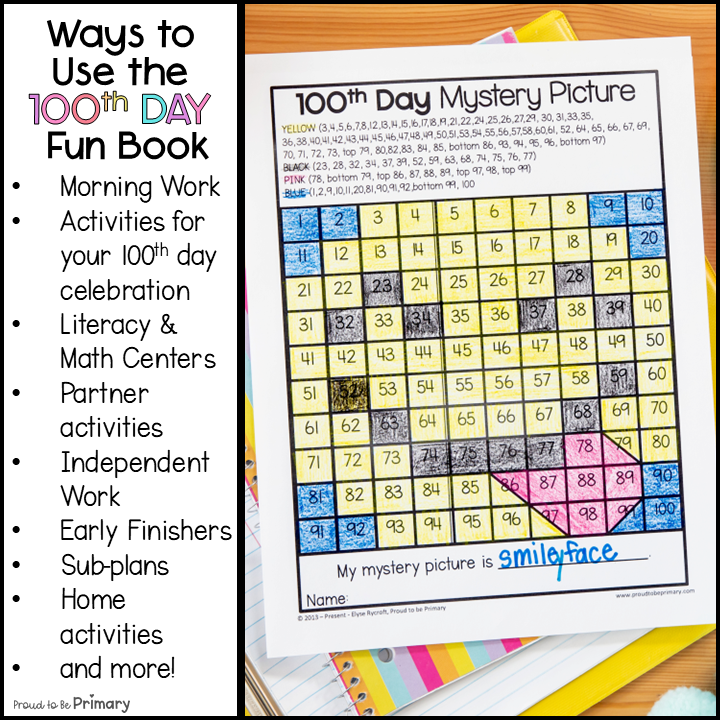 100th Day of School Activities Worksheets Word Search Coloring Pages Exercises