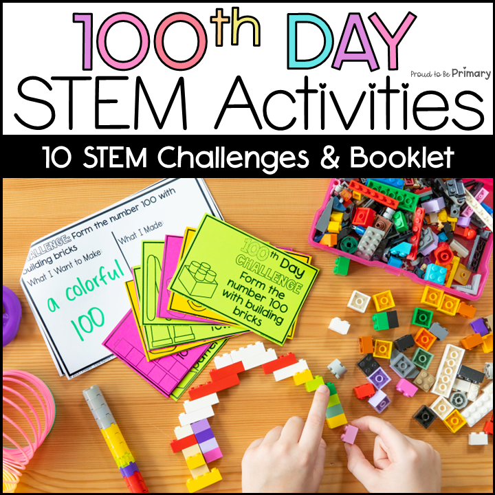 100th day stem activities cover Proud to be Primary