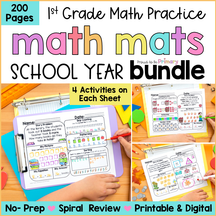 1st Grade Math Worksheets Word Problem Math Spiral Review Packet Morni