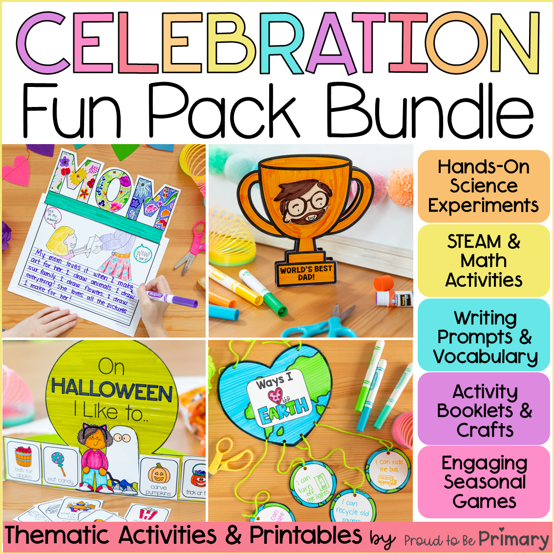 Holiday Crafts, Games, Writing, Math Worksheets & Activities - 10 Pack Bundle