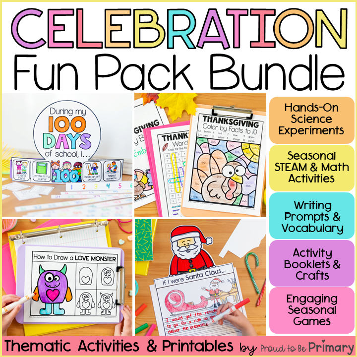 Holiday Crafts, Games, Writing, Math Worksheets & Activities - 10 Pack Bundle