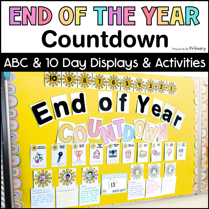 ABC End of Year Countdown Bulletin Board End of Year Countdown Activities