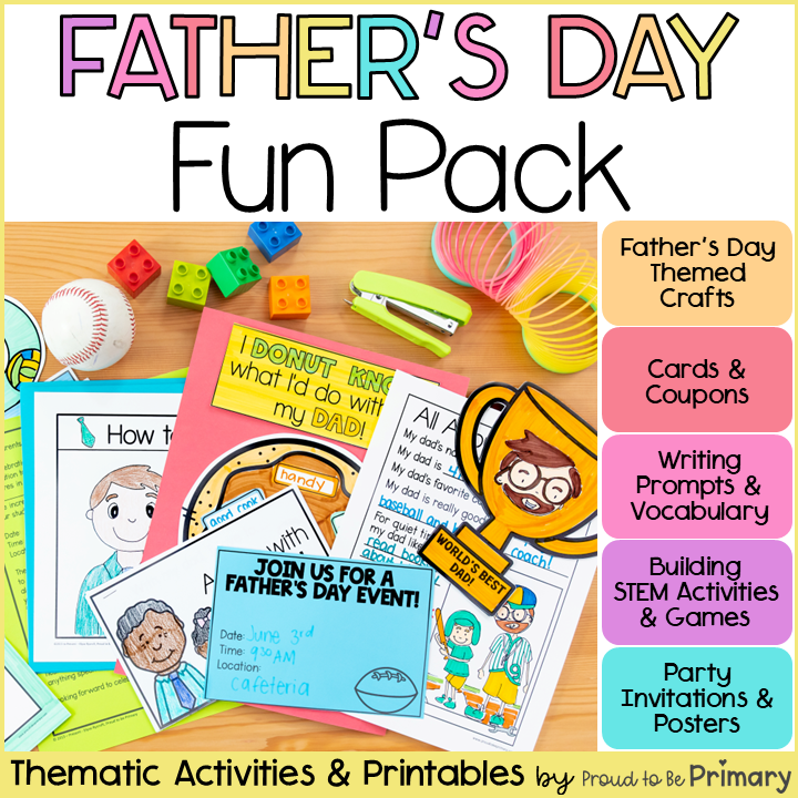 Father's Day Questionnaire, Poem & Activities- Father's Day Crafts, Cards, Games