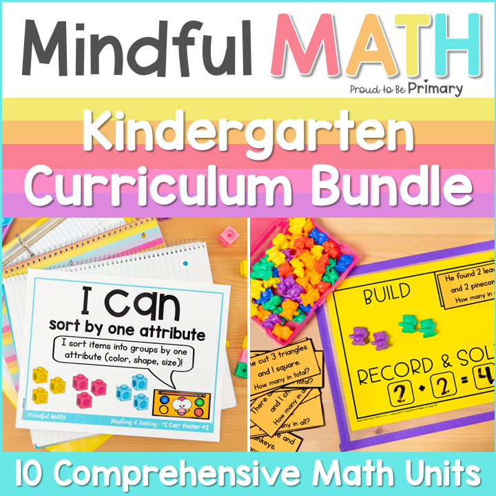 Kindergarten Math Curriculum - 100 Math Lessons, Math Centers, Worksheets, Games