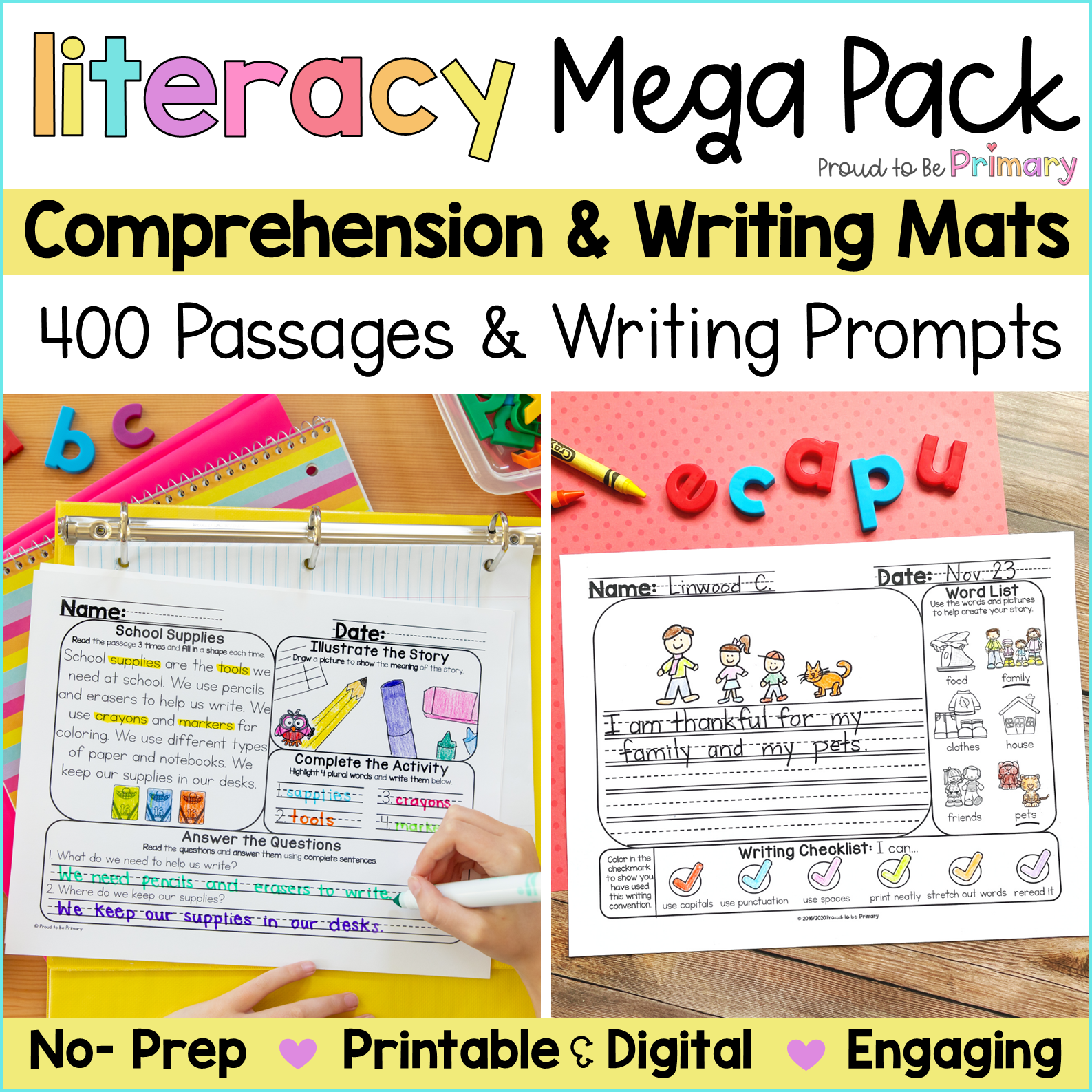 Monthly Fun Writing Prompts With Pictures Daily Reading Comprehension Worksheets