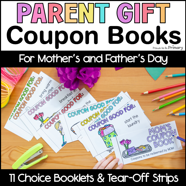 Mother's Day Father's Day Activity Coupon Book Parent Presents Gift Booklet