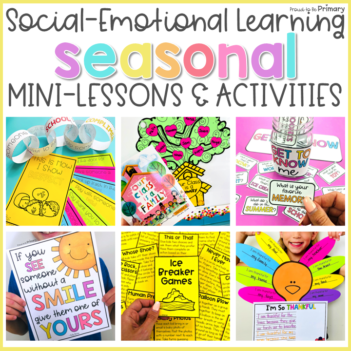 Seasonal Social Emotional Self-Esteem, Growth Mindset Activities, Worksheets, & Games