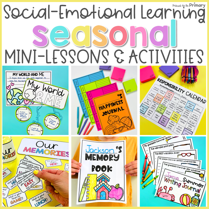 Seasonal Social Emotional Self-Esteem, Growth Mindset Activities, Worksheets, & Games