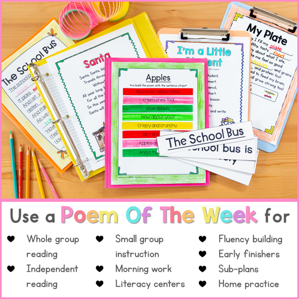 Poem of the Week - 22 Weekly Poems & Poetry Shared Reading & Fluency A