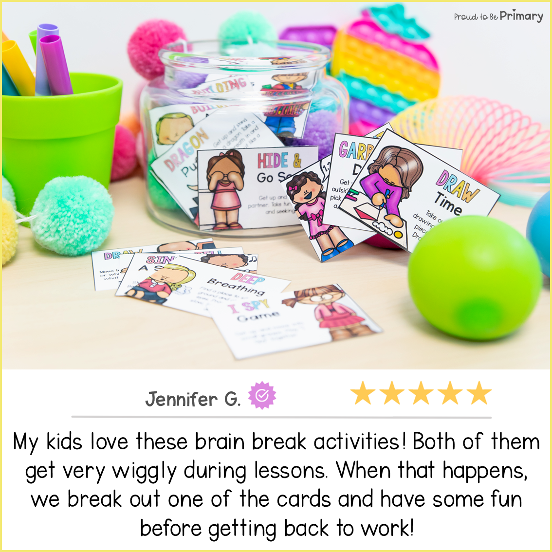 Brain Breaks & Movement Activity Cards - Group Games, Exercises, & Transitions