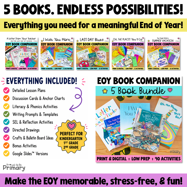 End of the Year Last Week of School Book Companion SEL Activities Crafts Writing