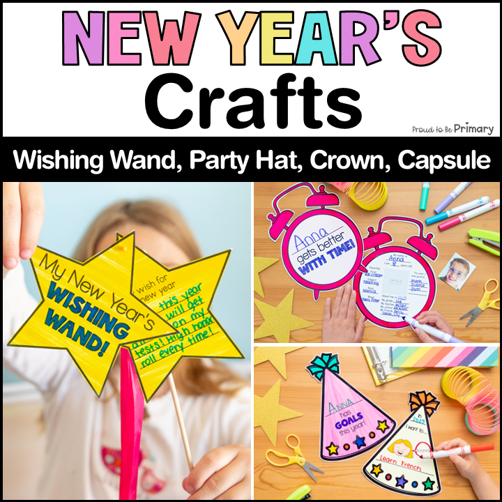 New Years Eve Wish 2026 Goals Craft Art Crown Party Hat Bulletin Board Ideas