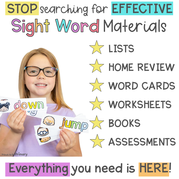 Dolch Sight Words PrePrimer Activities & Worksheets Proud to be Primary