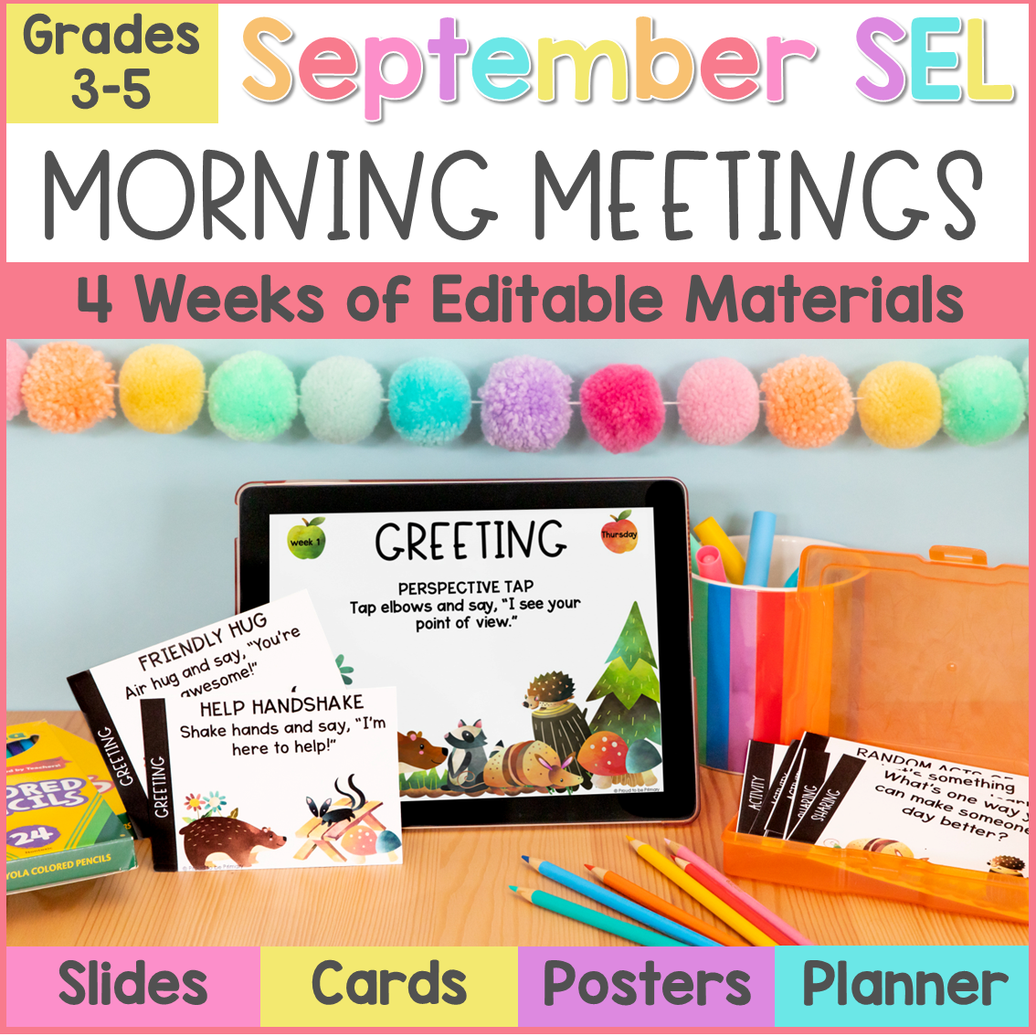 September Fall Good Morning Meeting Slides Greetings Activities Questions 3-5