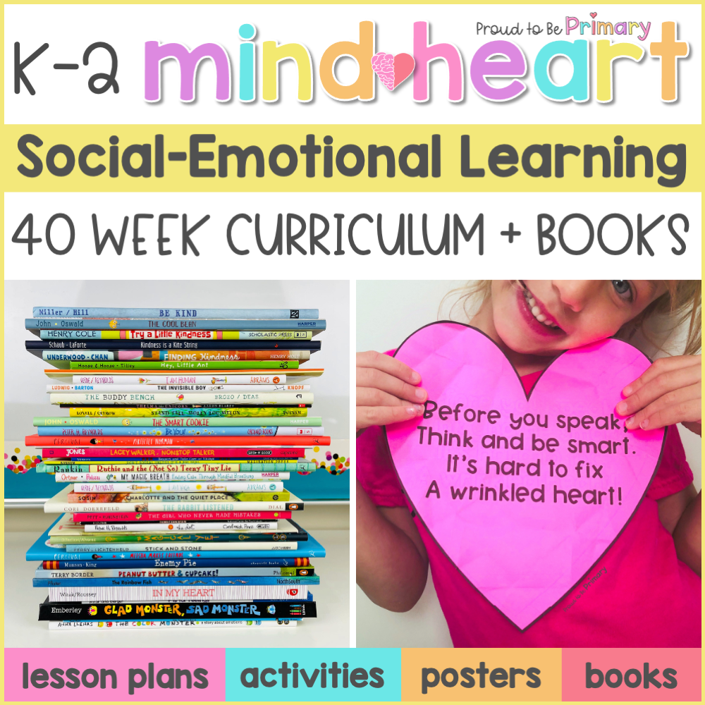 Social Emotional Learning Activities & Book Companion Lessons K-2 SEL Bundle