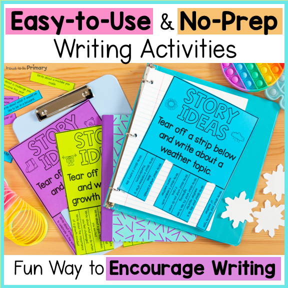 Writing Center Activities - Story Idea Writing Prompts - Tear-off Strips