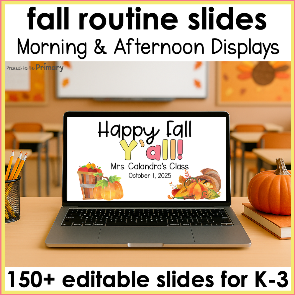 Fall Morning Slides Small Group Center Rotation Editable Daily Visual Schedule