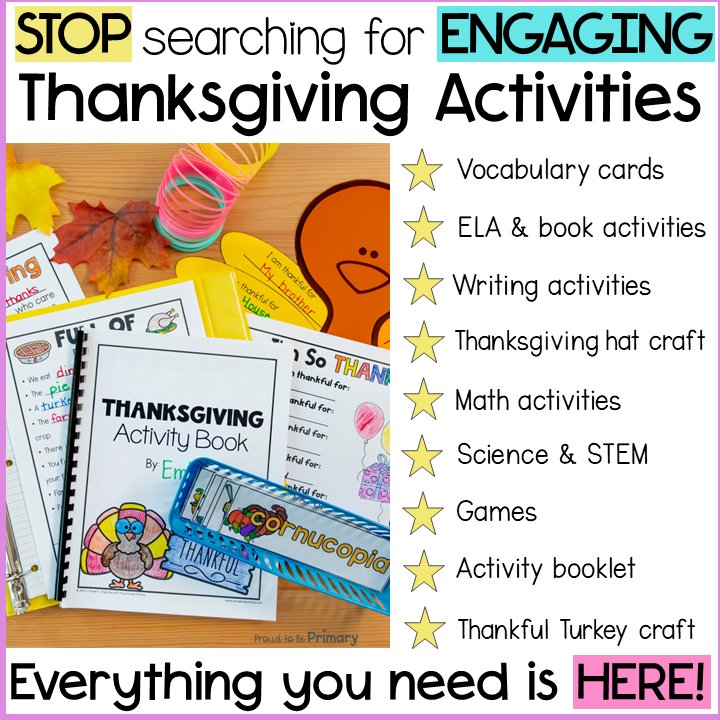 Thanksgiving Fun Pack - Centers, Games, Science Experiments and Worksheets