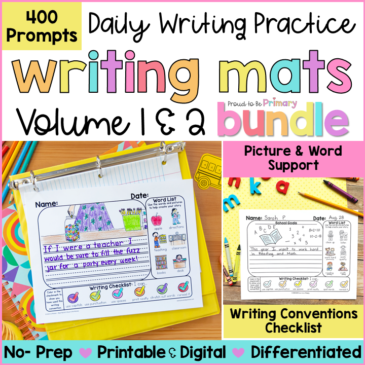 Writing Paper with Picture Box Prompts Sentence Starters Primary Lined Paper