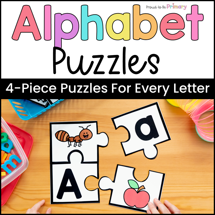 Alphabet Letter Puzzles - Beginning Sounds ABC Center - Small Group Activities