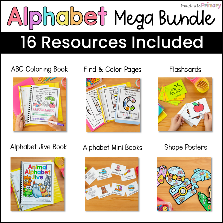 Alphabet Activities - 16 Resource Bundle - Literacy Centers, Posters, Worksheets