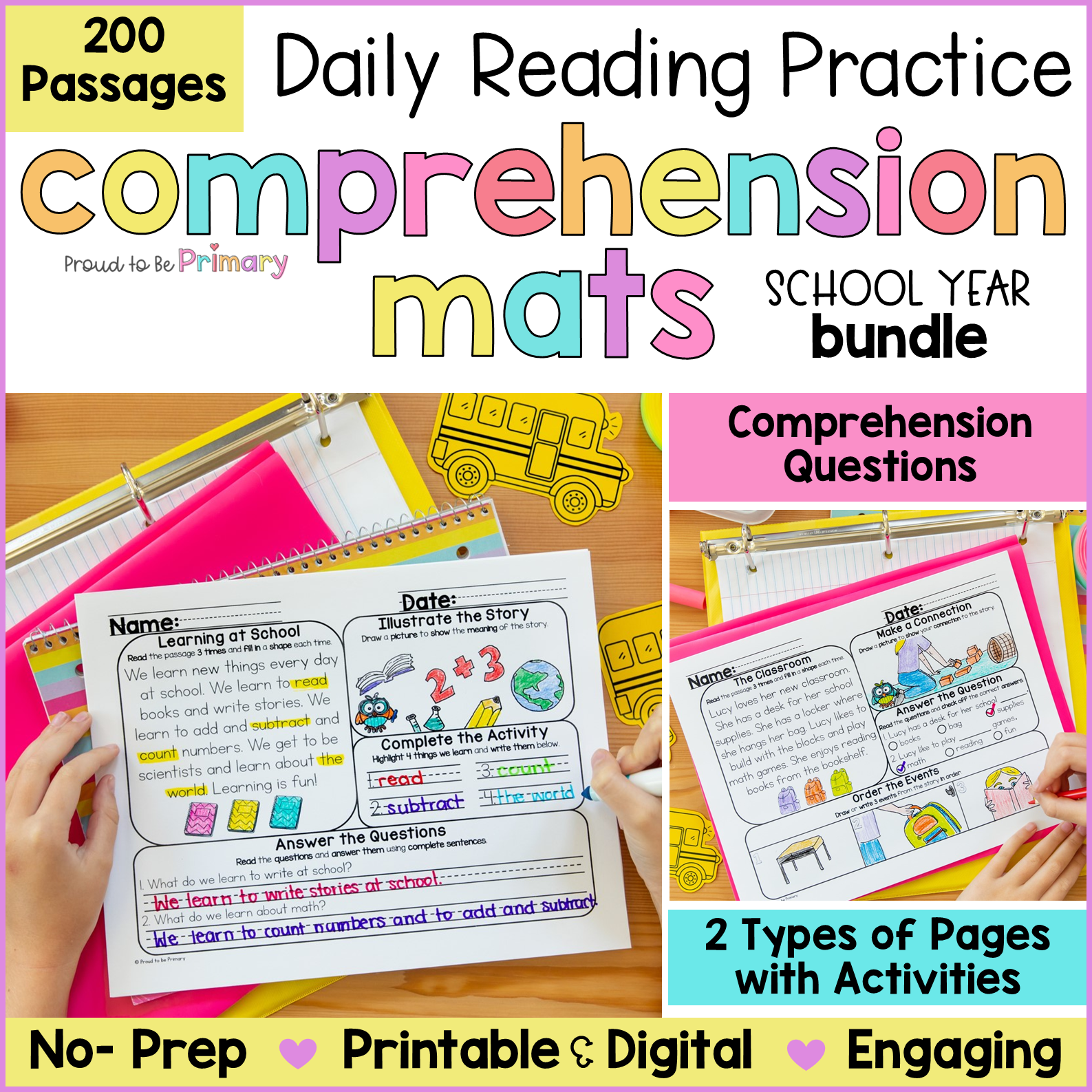 Reading Comprehension Passages and Questions Worksheets & Fluency Activities