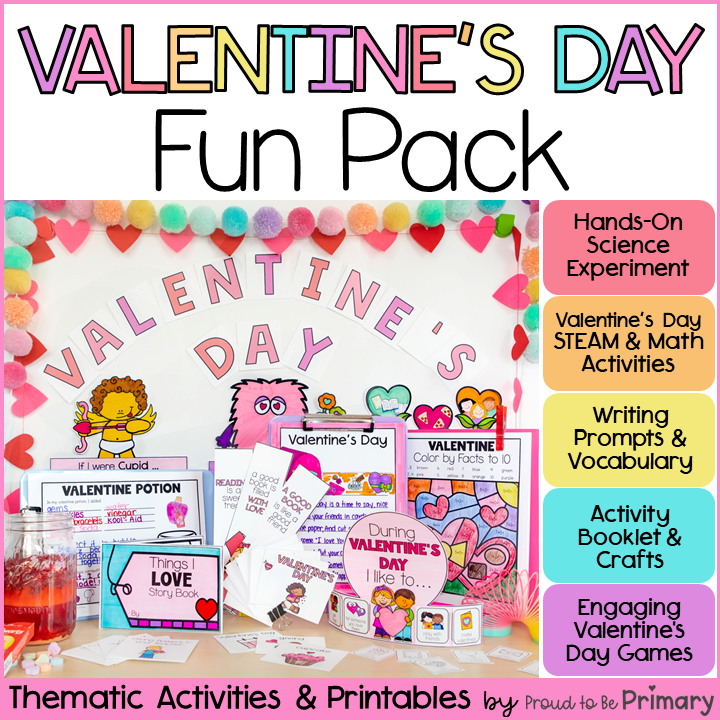 Valentine's Day Activities, Crafts, Bulletin Board, Cards, Games, Writing & Math