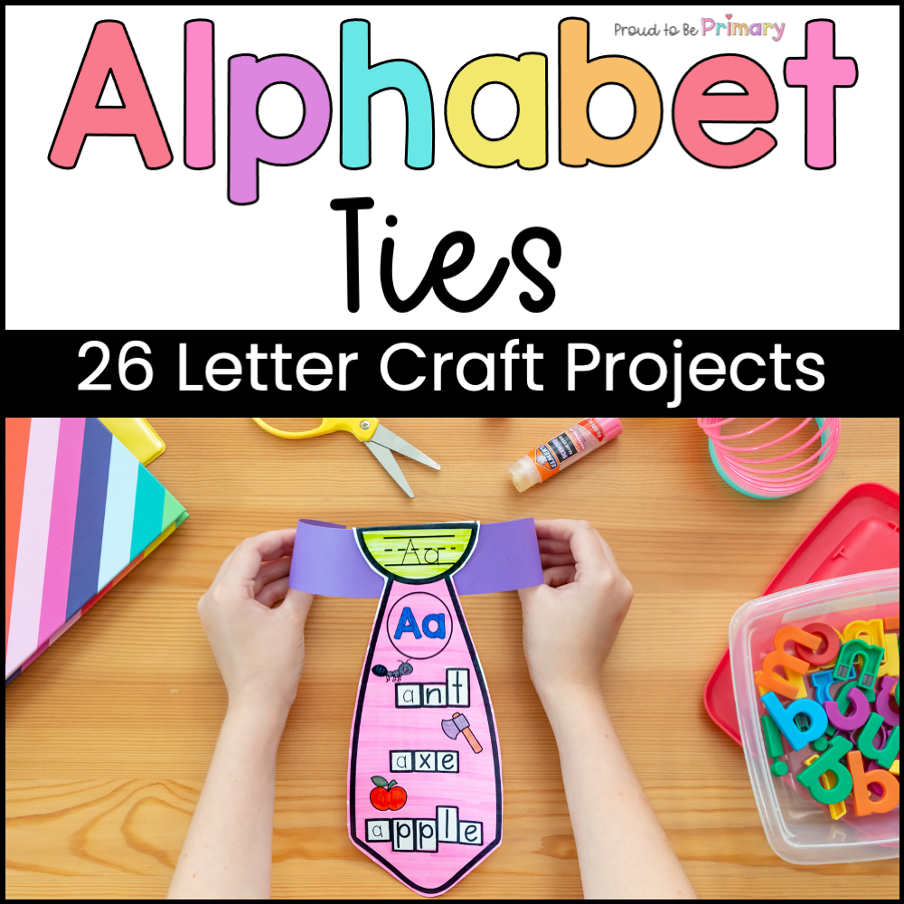 Alphabet Letter Tie Craft - Literacy Center - Small Group Activities