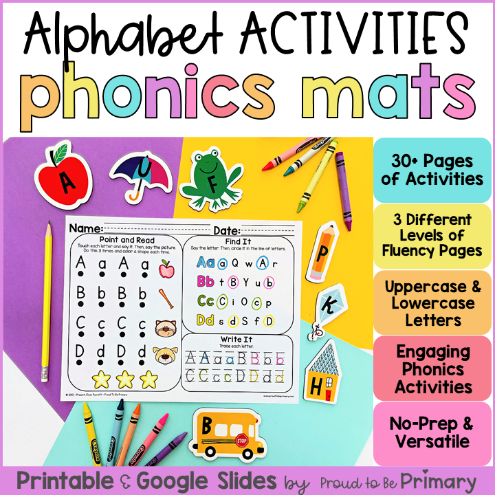 Alphabet Activity Worksheets - Phonics & Reading Fluency - Morning Work
