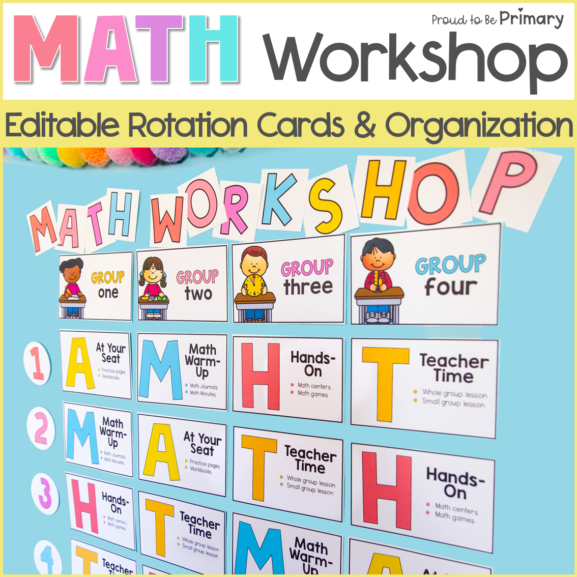 Math Bulletin Board & Math Stations - Guided Math Center Rotation - Math Workshop Organization