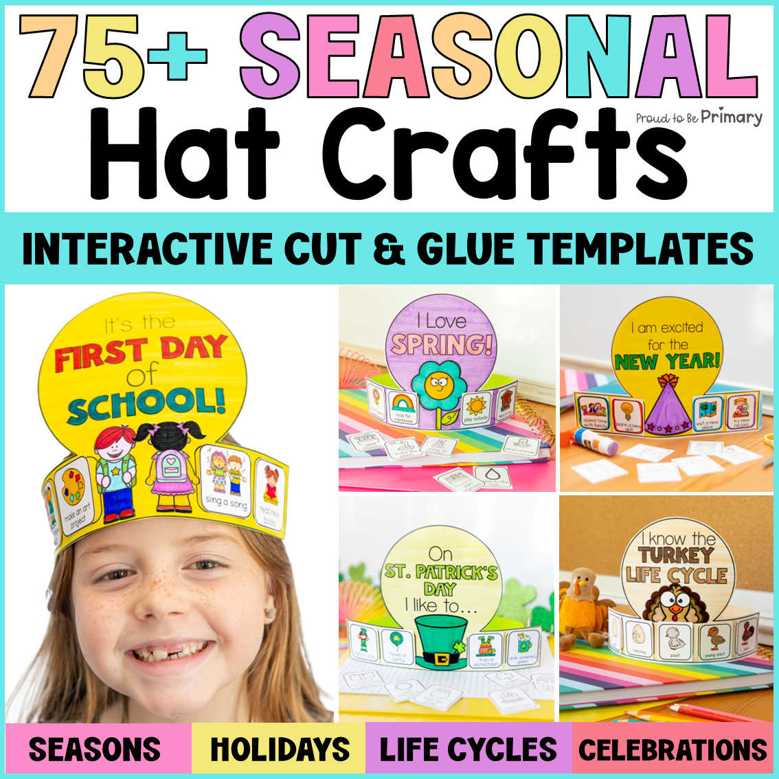 75+ Hat Headband Crafts - First Day of School Kindergarten 1st Grade Crown