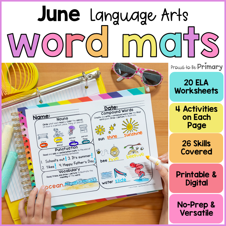 June End of Year Morning Work - Summer Word Work Packet & Fun Worksheets No-Prep