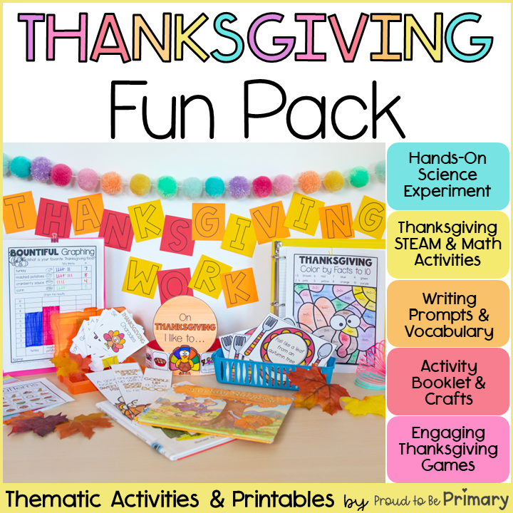 Thanksgiving Fun Pack - Centers, Games, Science Experiments and Worksheets