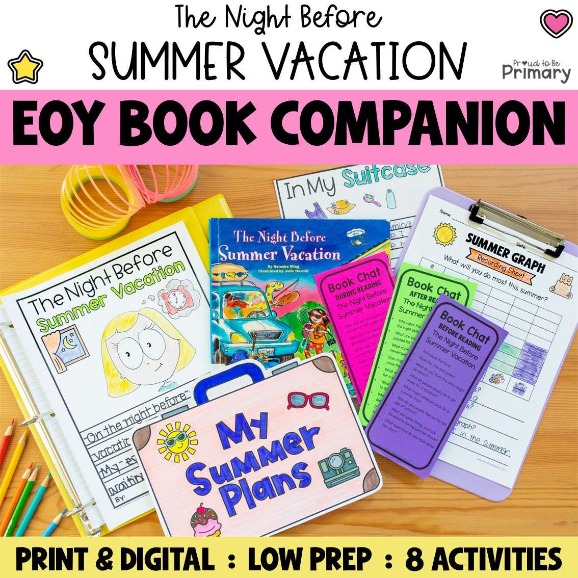The Night Before Summer Vacation Book Activities Writing End of School Craft