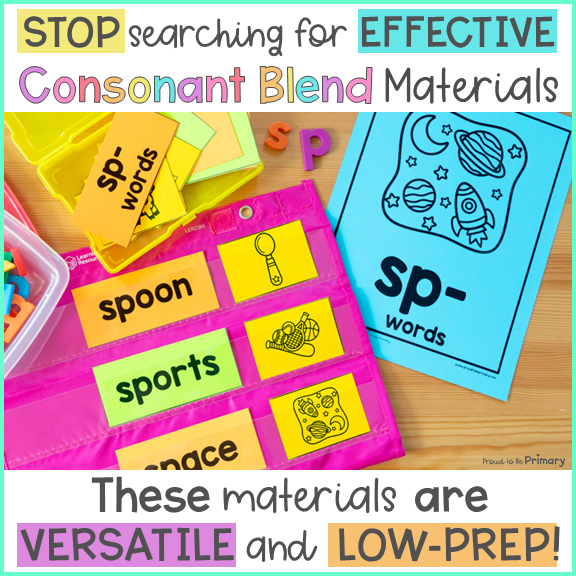 Beginning Consonant Blends Worksheets, Centers & Posters: sc, sk, sm, sn, sp, st