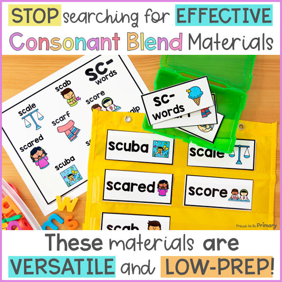 S, R, & L Beginning Consonant Blends Worksheets, Centers & Posters Bundle