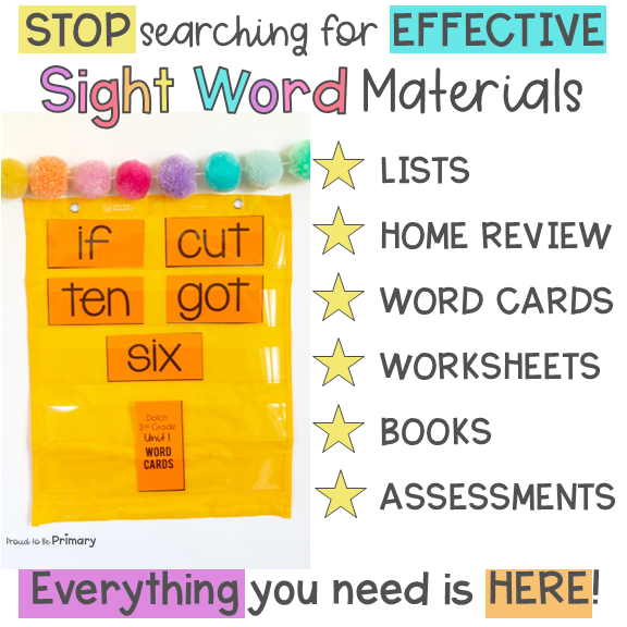 Dolch Sight Words Third Grade Activities & Worksheets