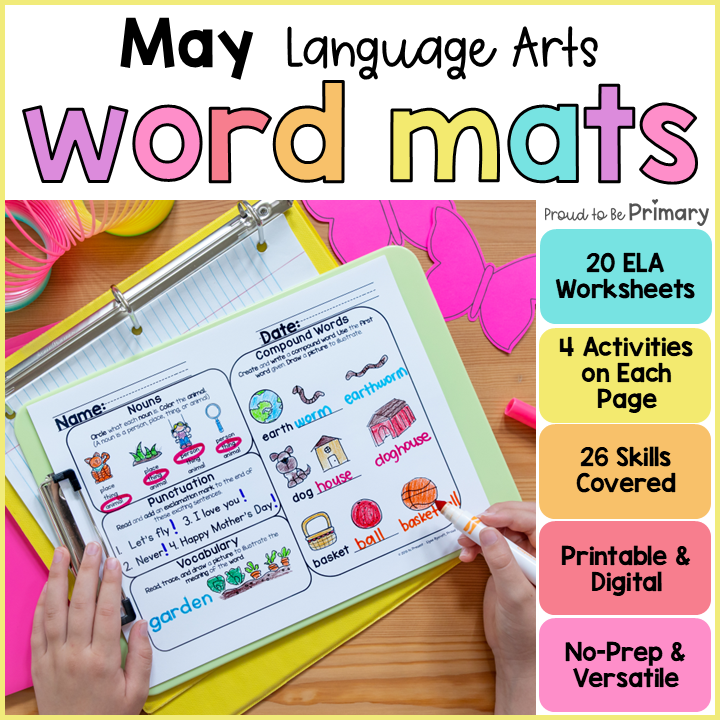 May Spring Morning Word Work Worksheets & Literacy Center Activities