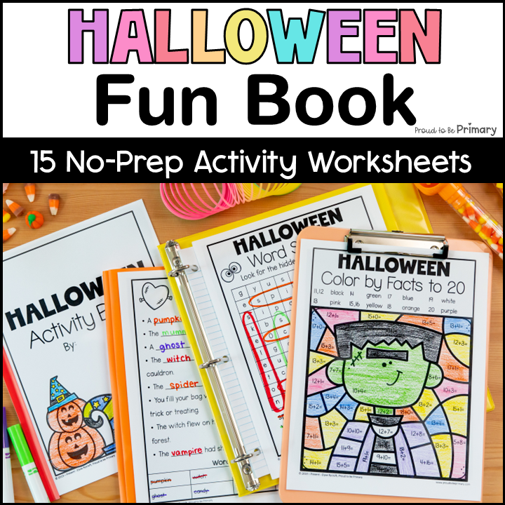 Fun Halloween Coloring Sheets Word Search Color by Number Code Activities Packet