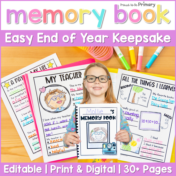 End of the Year Kindergarten 1st 2nd 3rd Grade Autograph Memory Book Yearbook