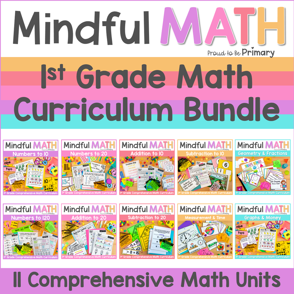 1st Grade 1 Math Worksheets Assessment Games Centers Curriculum Interv