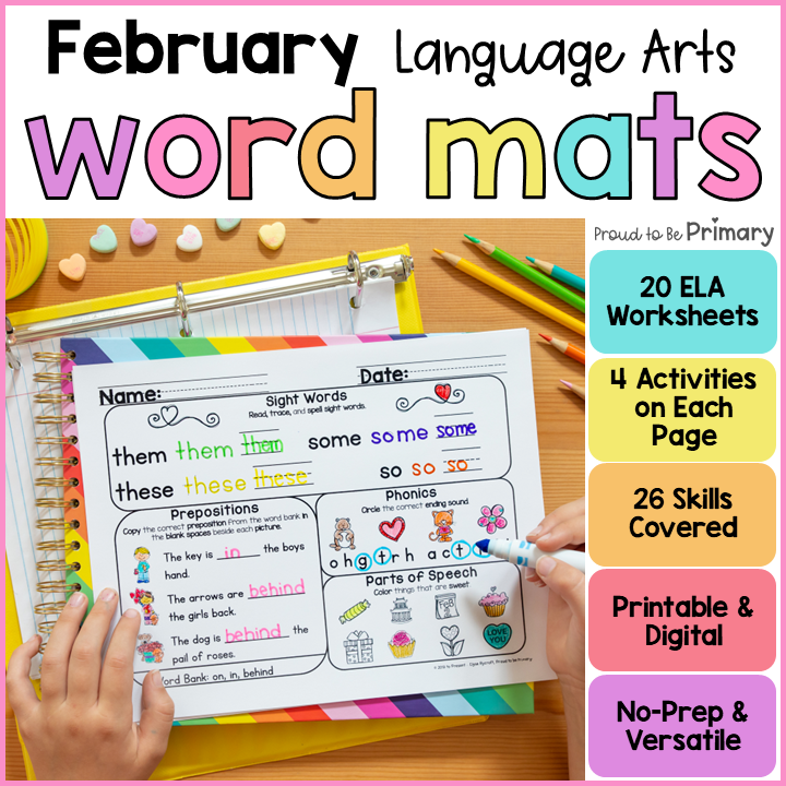 February Worksheets Activity Packet - Early Finisher No-Prep Valentine Word Work